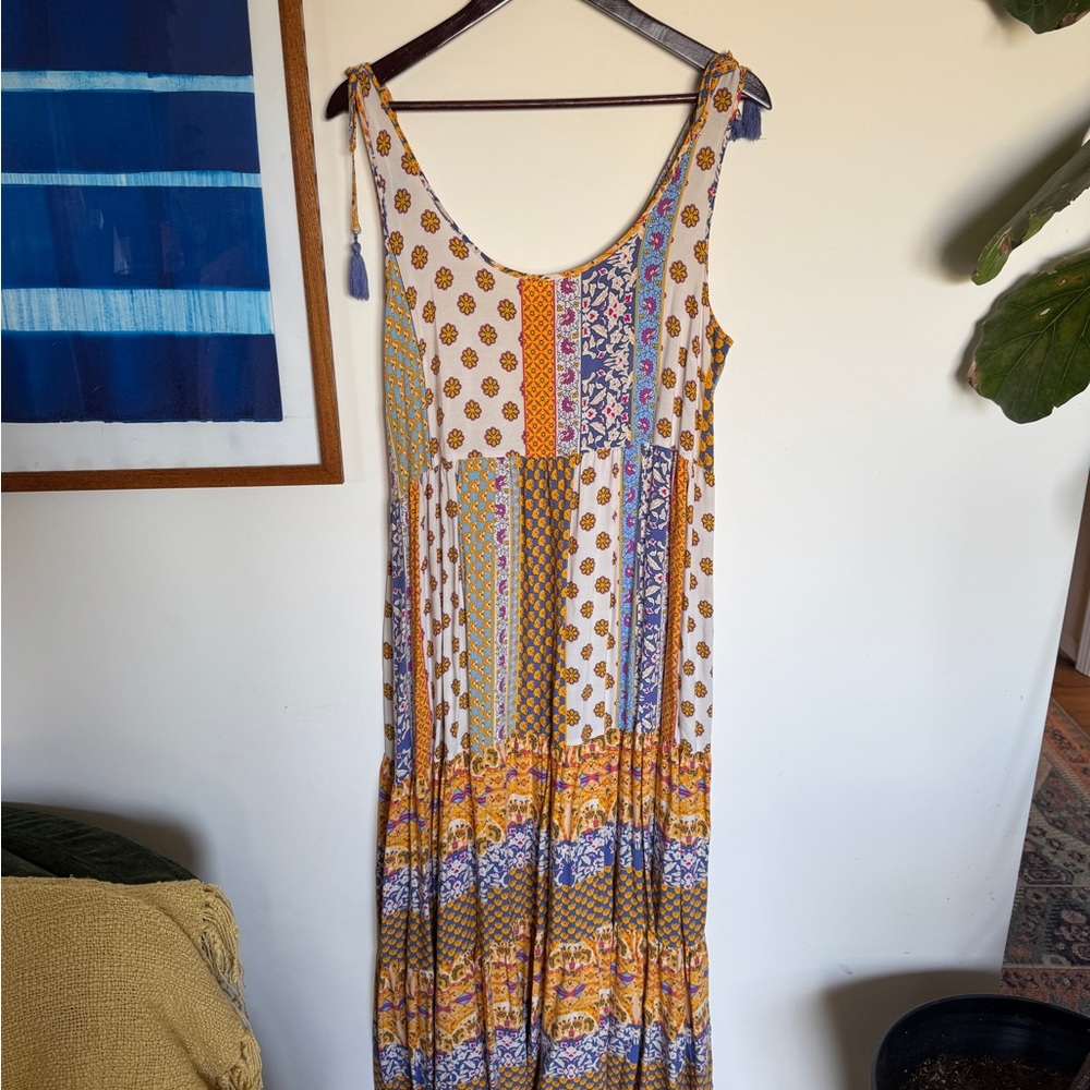 Vibrant Patchwork Maxi Dress